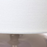 15" Gray Taupe Glass Round Table Lamp With Drum Shade - HomeRoots - Flyclothing LLC