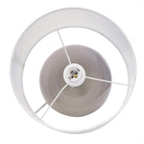 15" Gray Taupe Glass Round Table Lamp With Drum Shade - HomeRoots - Flyclothing LLC