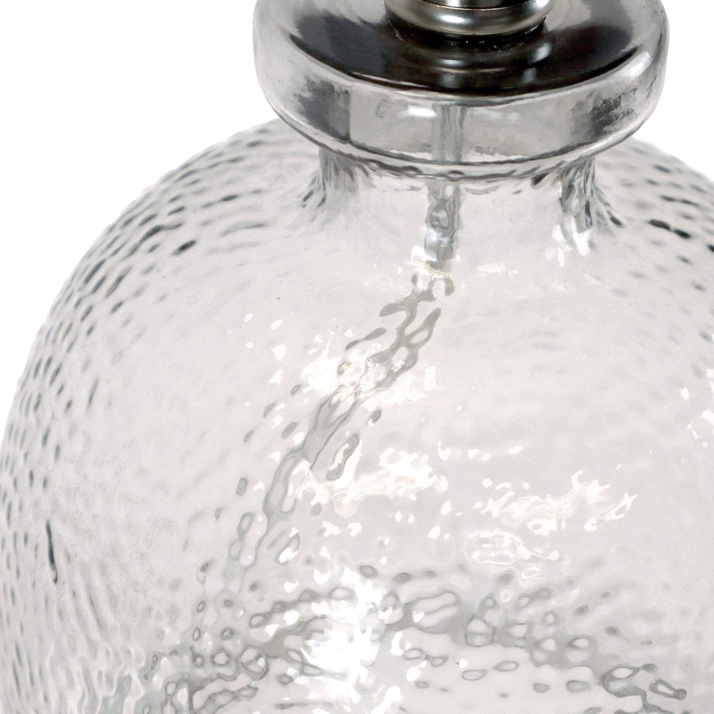 20" Light Gray Textured Glass Table Lamp With White Drum Shade - HomeRoots - Flyclothing LLC