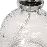 20" Light Gray Textured Glass Table Lamp With White Drum Shade - HomeRoots - Flyclothing LLC