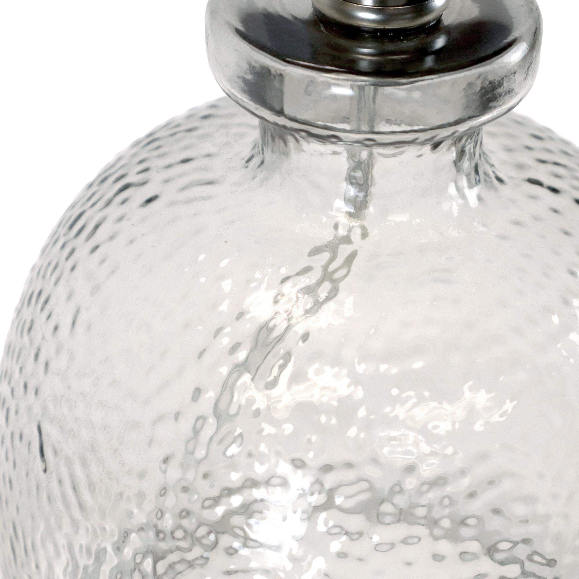 20" Light Gray Textured Glass Table Lamp With White Drum Shade - HomeRoots - Flyclothing LLC