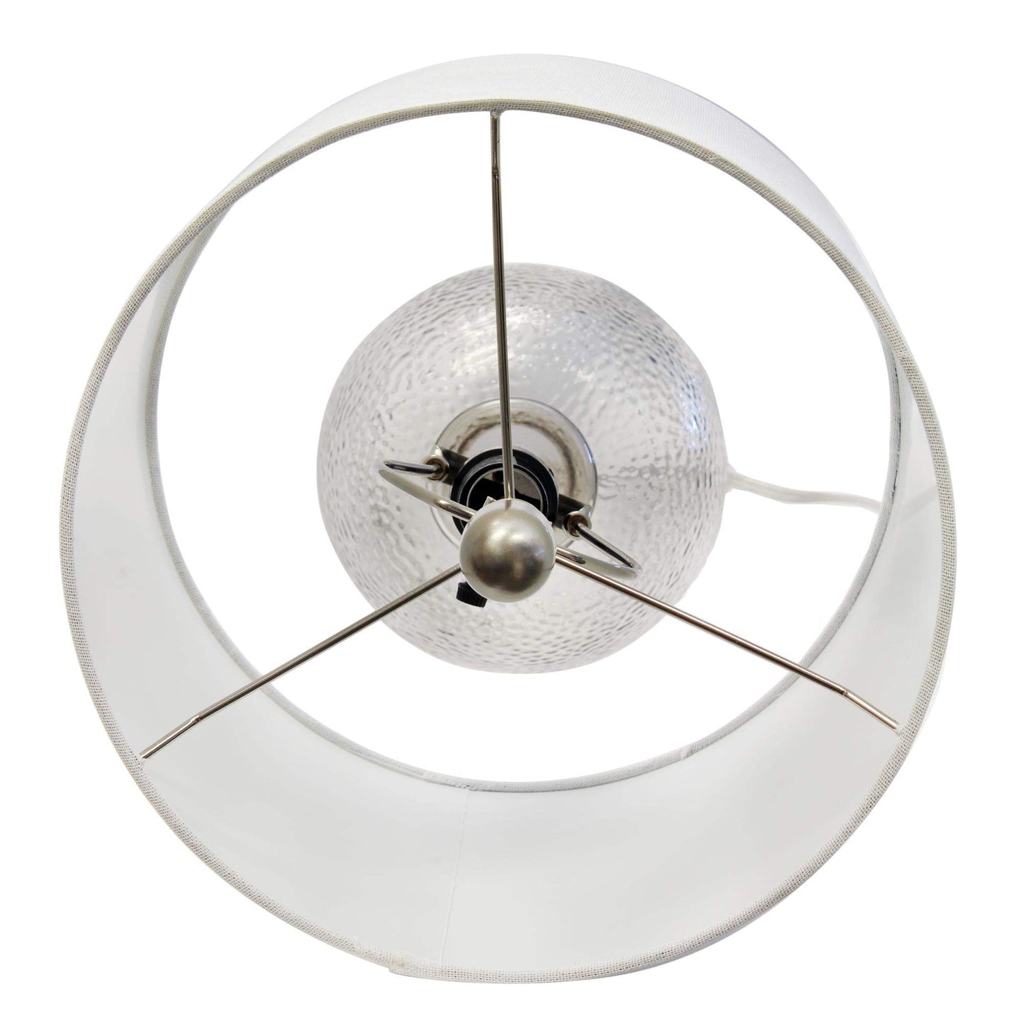 20" Light Gray Textured Glass Table Lamp With White Drum Shade - HomeRoots - Flyclothing LLC