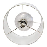 20" Light Gray Textured Glass Table Lamp With White Drum Shade - HomeRoots - Flyclothing LLC