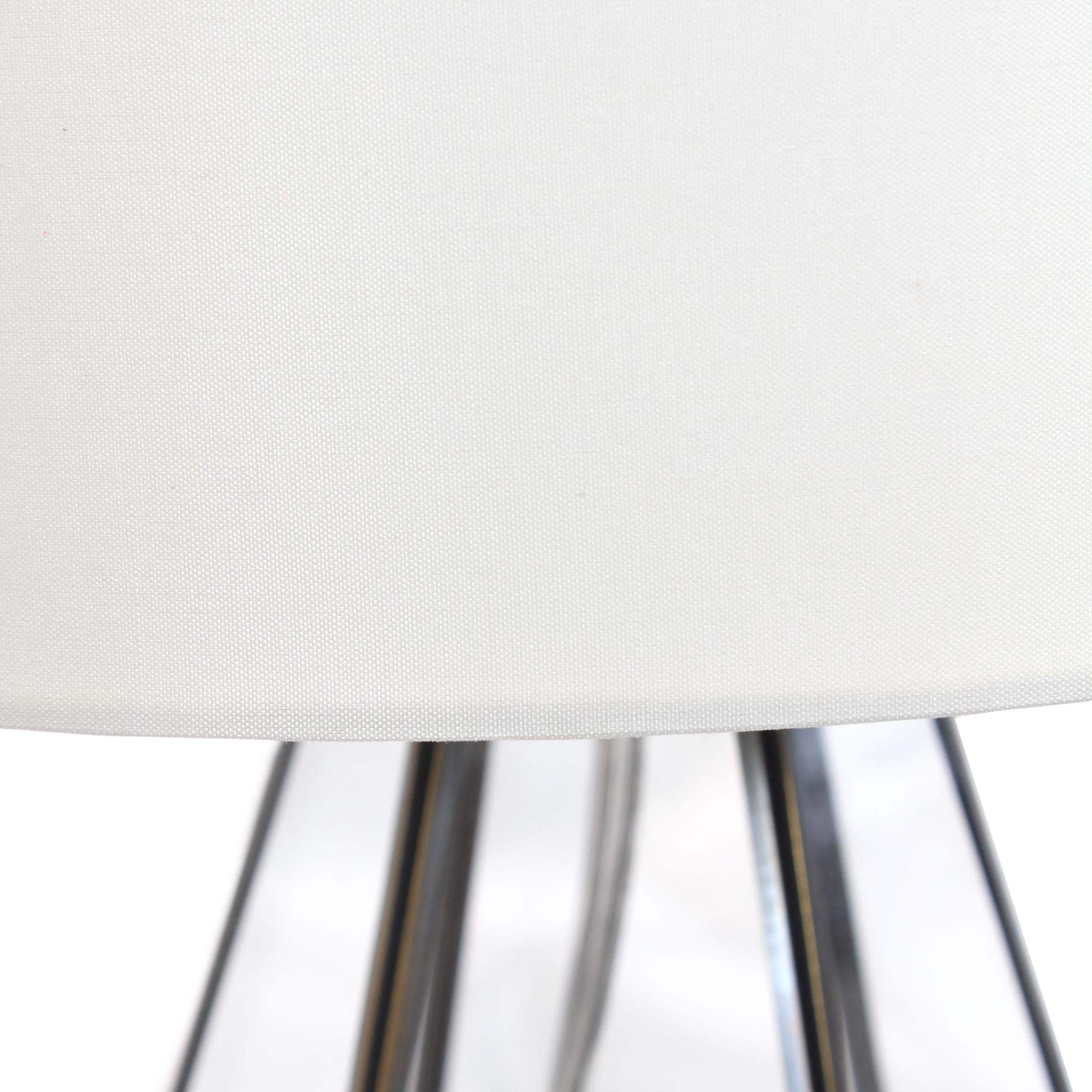 18" Clear And Brass Glass And Metal Geometric Table Lamp With Drum Shade - HomeRoots - Flyclothing LLC
