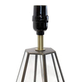 18" Clear And Brass Glass And Metal Geometric Table Lamp With Drum Shade - HomeRoots - Flyclothing LLC