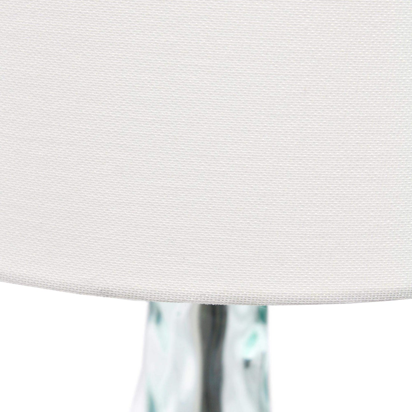 23" Teal Blue Translucent Glass Gourd Table Lamp With Drum Shade - HomeRoots - Flyclothing LLC