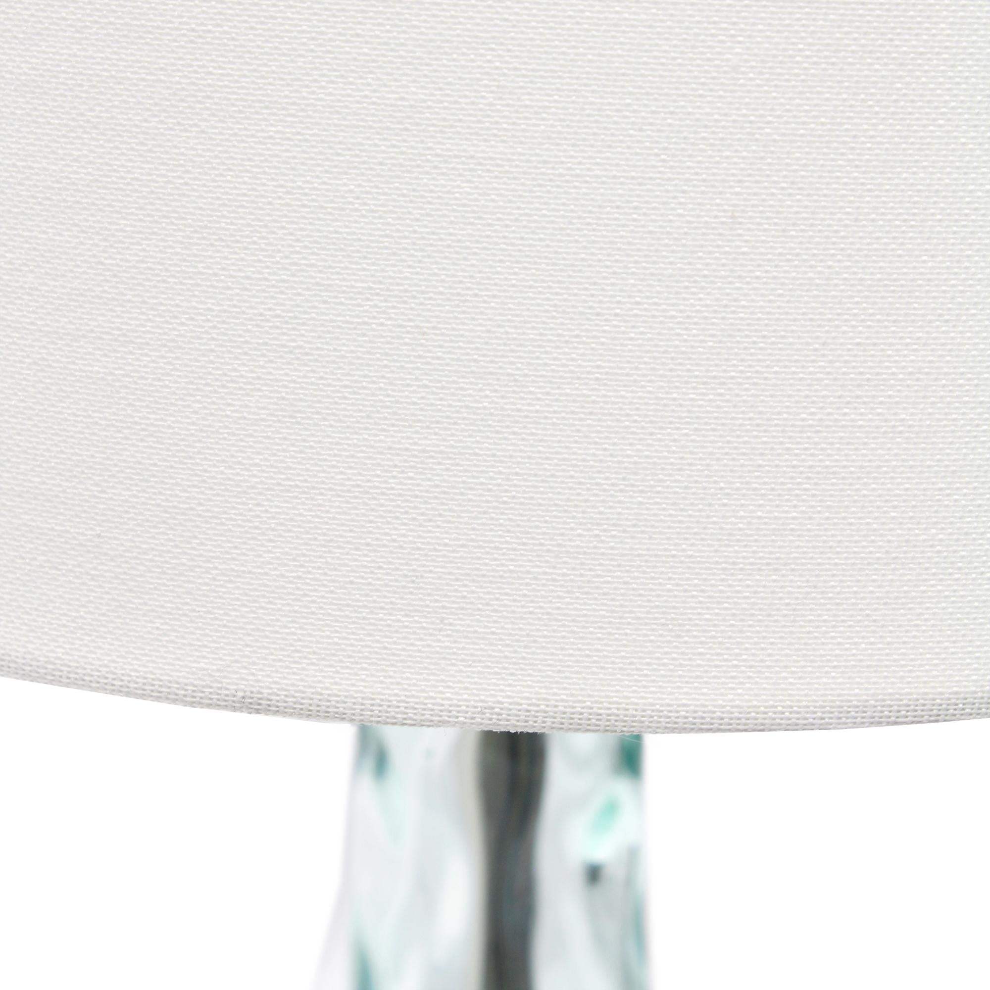 23" Teal Blue Translucent Glass Gourd Table Lamp With Drum Shade - HomeRoots - Flyclothing LLC