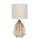 21" Natural Rope Rattan Table Lamp With Drum Shade - HomeRoots - Flyclothing LLC