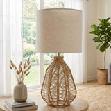 21" Natural Rope Rattan Table Lamp With Drum Shade - HomeRoots - Flyclothing LLC