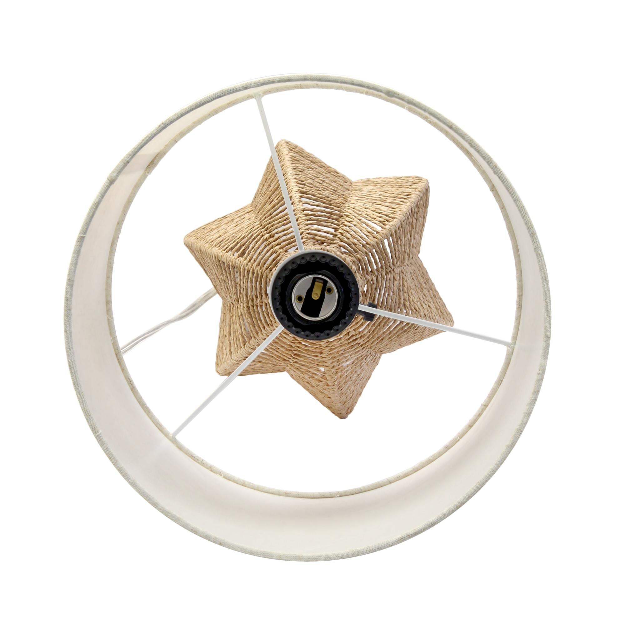 21" Natural Rope Rattan Table Lamp With Drum Shade - HomeRoots - Flyclothing LLC