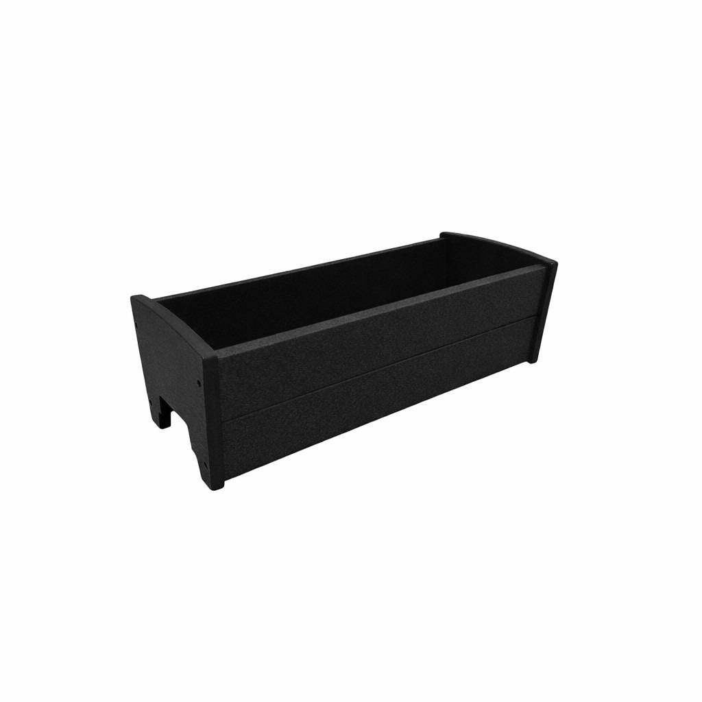 8" X 24" Black Heavy Duty Plastic Rectangular Railing Planter - HomeRoots - Flyclothing LLC