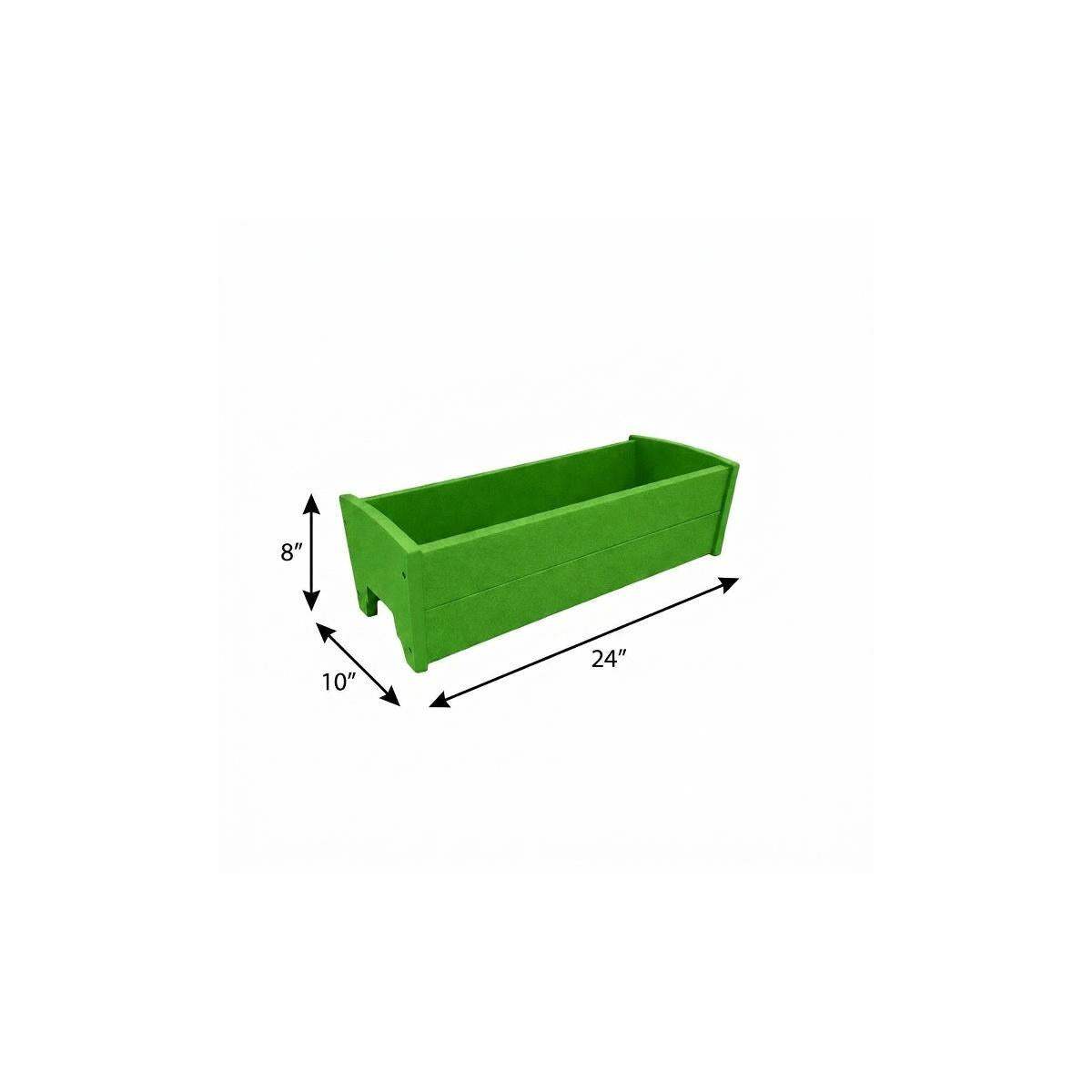 8" X 24" Green Heavy Duty Plastic Rectangular Railing Planter - HomeRoots - Flyclothing LLC