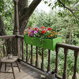 8" X 24" Green Heavy Duty Plastic Rectangular Railing Planter - HomeRoots - Flyclothing LLC