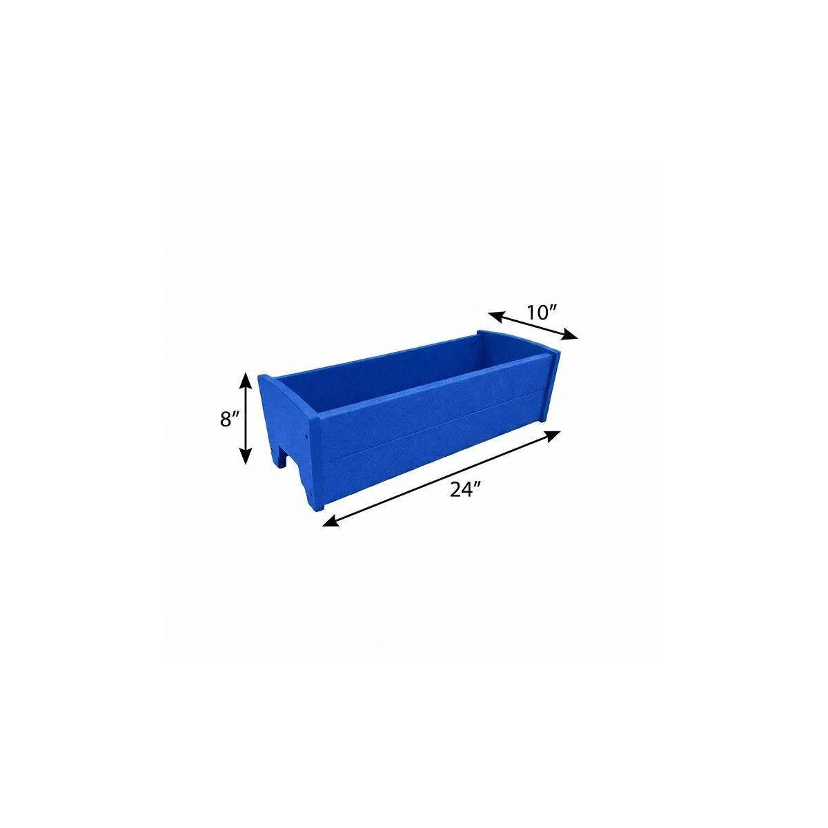 8" X 24" Blue Heavy Duty Plastic Rectangular Railing Planter - HomeRoots - Flyclothing LLC