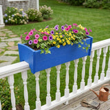 8" X 24" Blue Heavy Duty Plastic Rectangular Railing Planter - HomeRoots - Flyclothing LLC