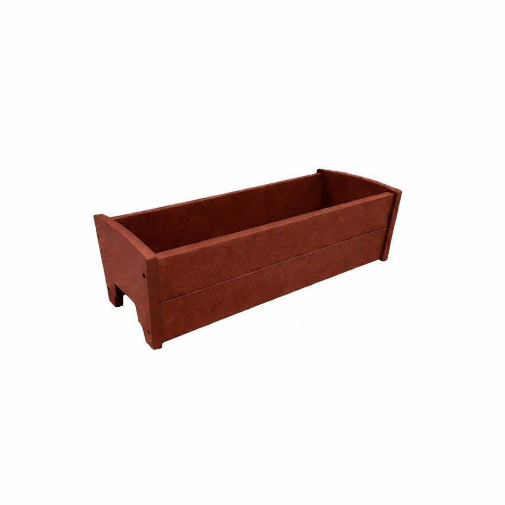8" X 24" Mahogany Heavy Duty Plastic Rectangular Railing Planter - HomeRoots - Flyclothing LLC