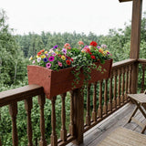 8" X 24" Mahogany Heavy Duty Plastic Rectangular Railing Planter - HomeRoots - Flyclothing LLC