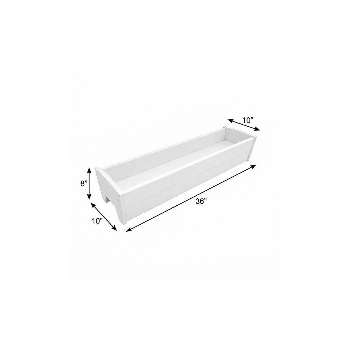 8" X 36" White Heavy Duty Plastic Rectangular Railing Planter - HomeRoots - Flyclothing LLC