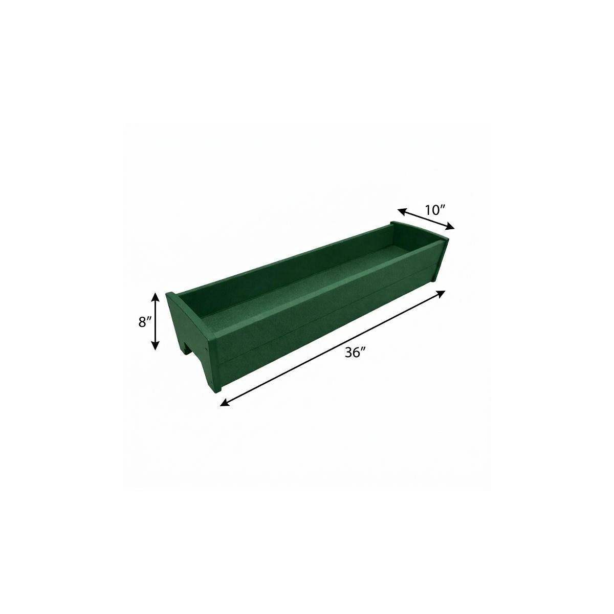 8" X 36" Green Heavy Duty Plastic Rectangular Railing Planter - HomeRoots - Flyclothing LLC