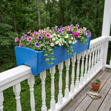 8" X 36" Blue Heavy Duty Plastic Rectangular Railing Planter - HomeRoots - Flyclothing LLC