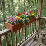 8" X 36" Walnut Heavy Duty Plastic Rectangular Railing Planter - HomeRoots - Flyclothing LLC