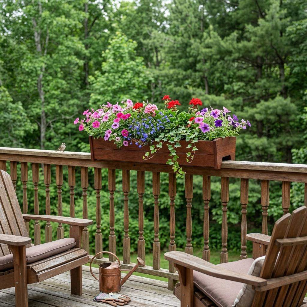 8" X 36" Mahogany Heavy Duty Plastic Rectangular Railing Planter - HomeRoots - Flyclothing LLC