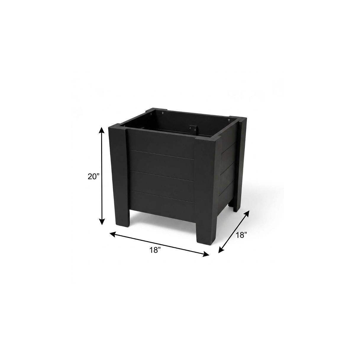 20" X 18" Black Heavy Duty Plastic Square Planter Box - HomeRoots - Flyclothing LLC