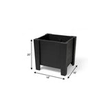 20" X 18" Black Heavy Duty Plastic Square Planter Box - HomeRoots - Flyclothing LLC