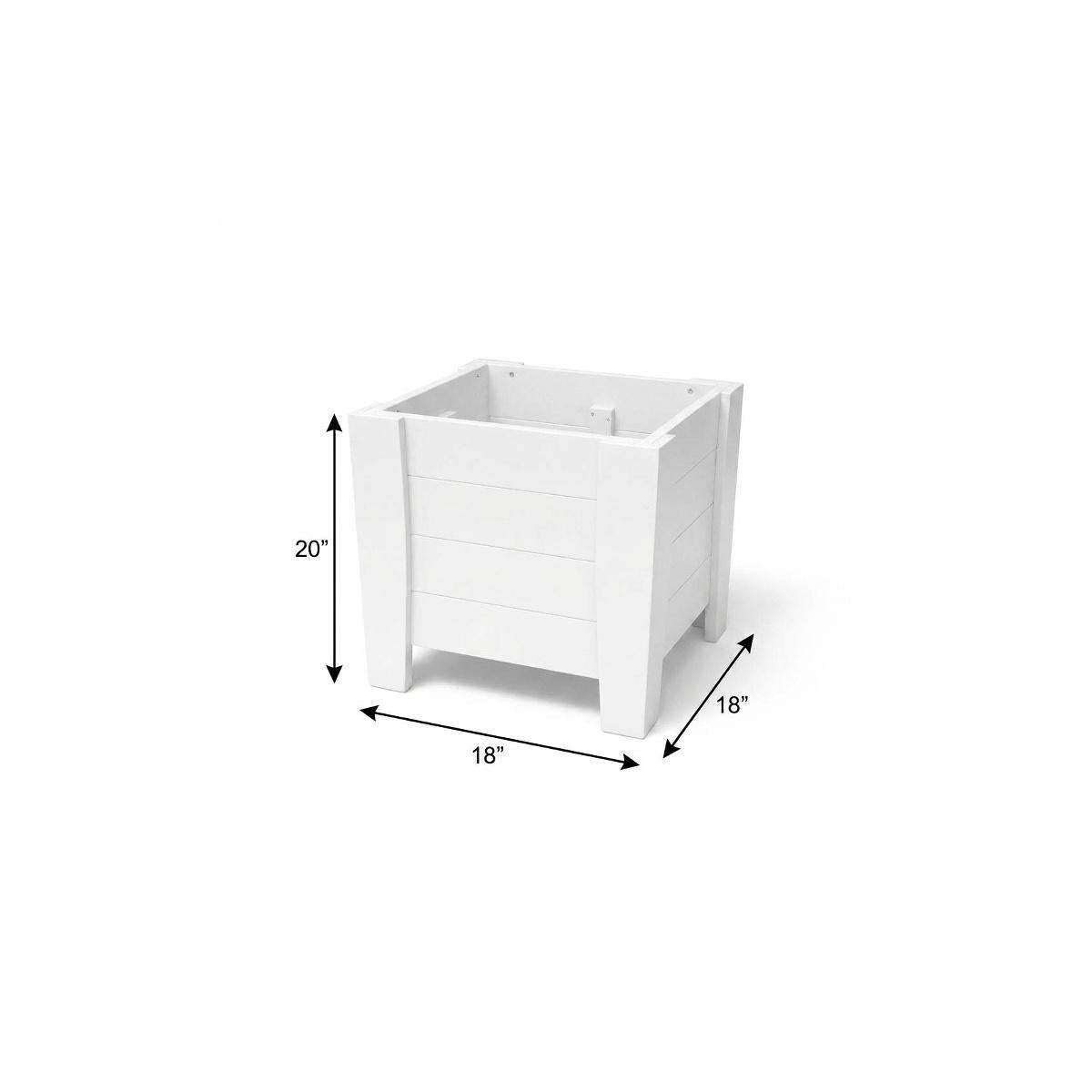 20" X 18" White Heavy Duty Plastic Square Planter Box - HomeRoots - Flyclothing LLC
