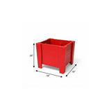 20" X 18" Red Heavy Duty Plastic Square Planter Box - HomeRoots - Flyclothing LLC