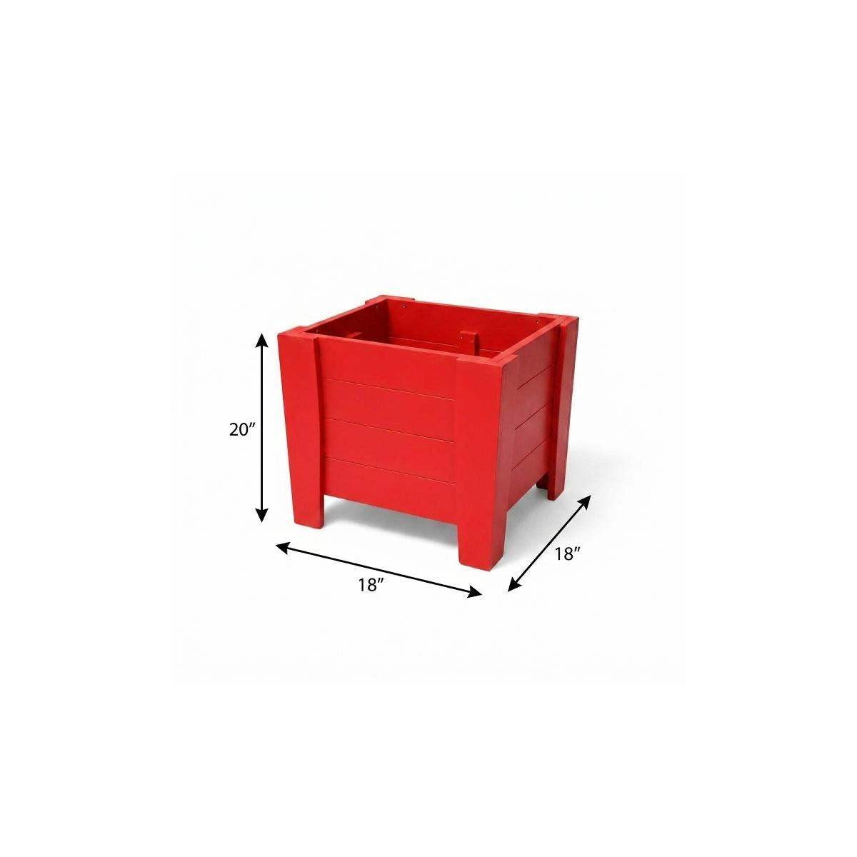 20" X 18" Red Heavy Duty Plastic Square Planter Box - HomeRoots - Flyclothing LLC