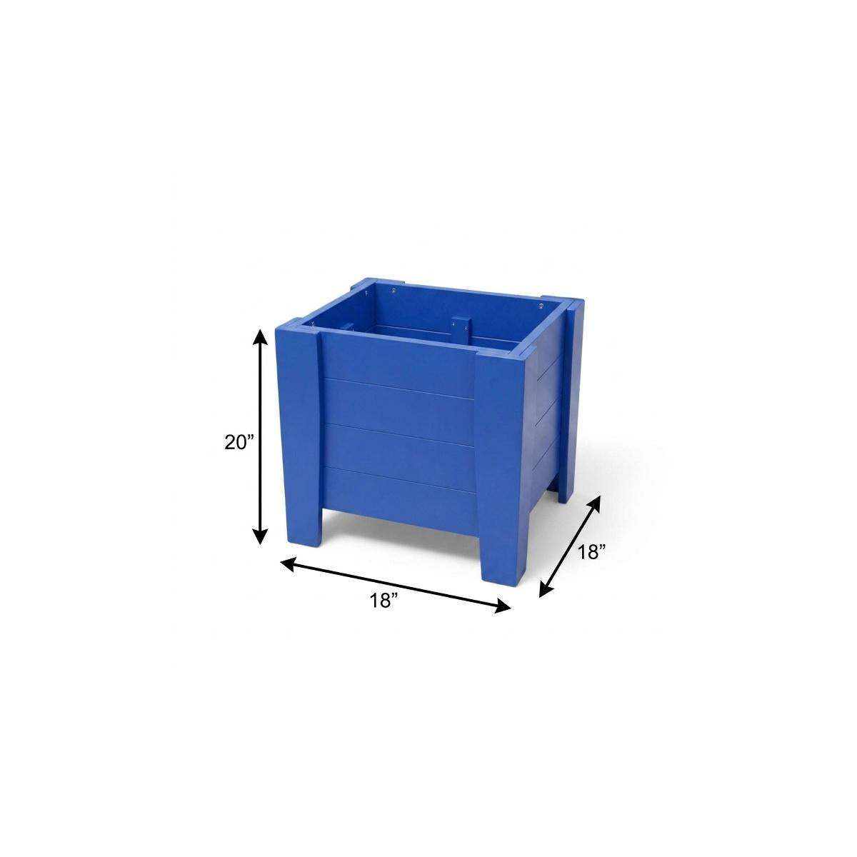 20" X 18" Blue Heavy Duty Plastic Square Planter Box - HomeRoots - Flyclothing LLC