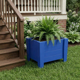20" X 18" Blue Heavy Duty Plastic Square Planter Box - HomeRoots - Flyclothing LLC