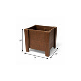 20" X 18" Walnut Heavy Duty Plastic Square Planter Box - HomeRoots - Flyclothing LLC