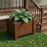 20" X 18" Walnut Heavy Duty Plastic Square Planter Box - HomeRoots - Flyclothing LLC