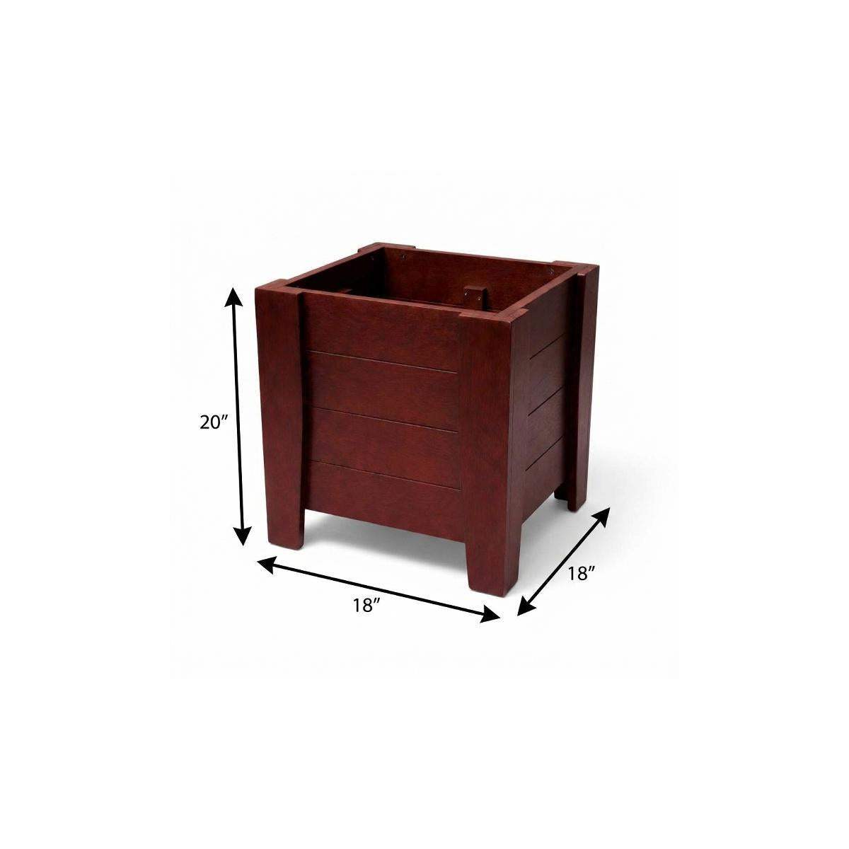 20" X 18" Mahogany Heavy Duty Plastic Square Planter Box - HomeRoots - Flyclothing LLC