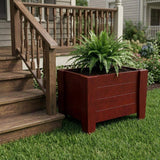 20" X 18" Mahogany Heavy Duty Plastic Square Planter Box - HomeRoots - Flyclothing LLC