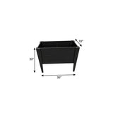 30" X 36" Black Heavy Duty Plastic Rectangular Raised Garden Bed - HomeRoots - Flyclothing LLC