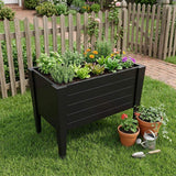 30" X 36" Black Heavy Duty Plastic Rectangular Raised Garden Bed - HomeRoots - Flyclothing LLC