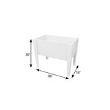 30" X 36" White Heavy Duty Plastic Rectangular Raised Garden Bed - HomeRoots - Flyclothing LLC