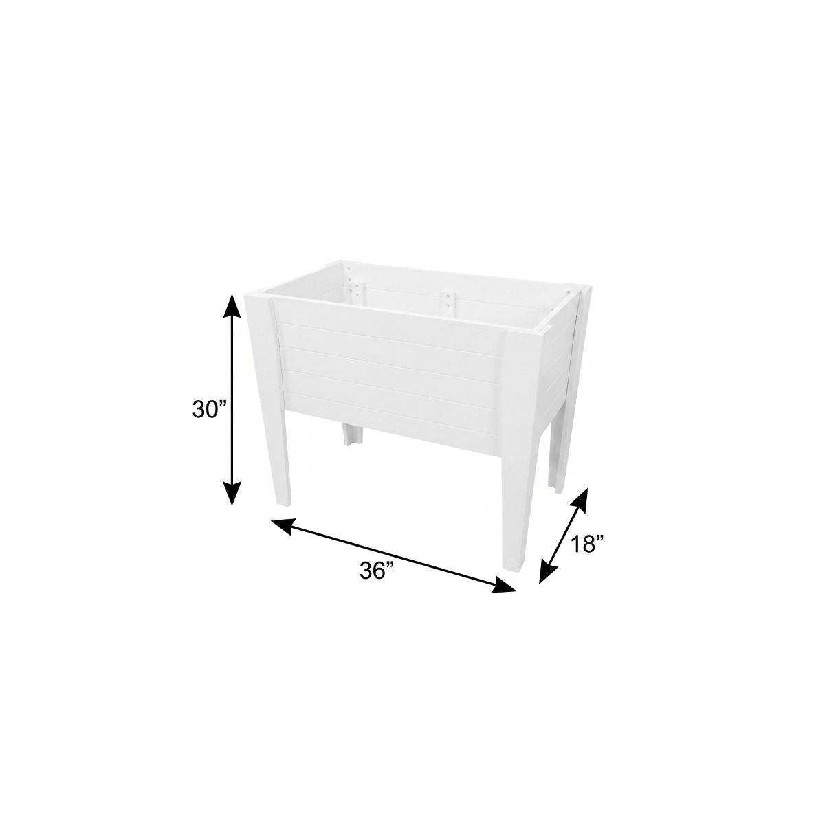 30" X 36" White Heavy Duty Plastic Rectangular Raised Garden Bed - HomeRoots - Flyclothing LLC