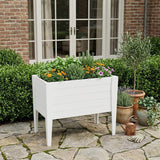 30" X 36" White Heavy Duty Plastic Rectangular Raised Garden Bed - HomeRoots - Flyclothing LLC
