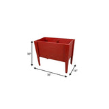 30" X 36" Red Heavy Duty Plastic Rectangular Raised Garden Bed - HomeRoots - Flyclothing LLC