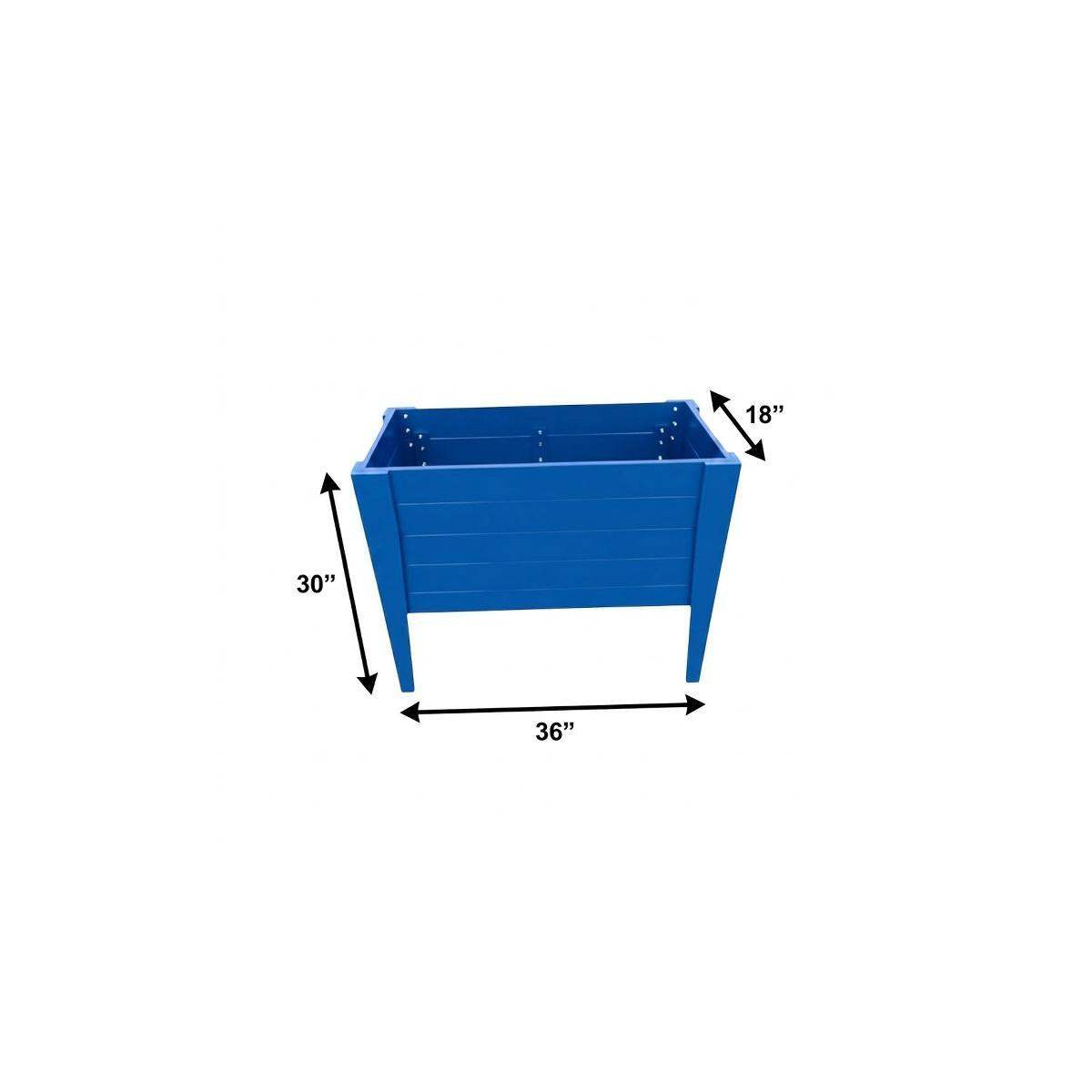 30" X 36" Blue Heavy Duty Plastic Rectangular Raised Garden Bed - HomeRoots - Flyclothing LLC