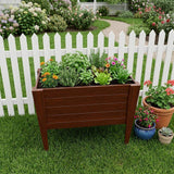 30" X 36" Walnut Heavy Duty Plastic Rectangular Raised Garden Bed - HomeRoots - Flyclothing LLC