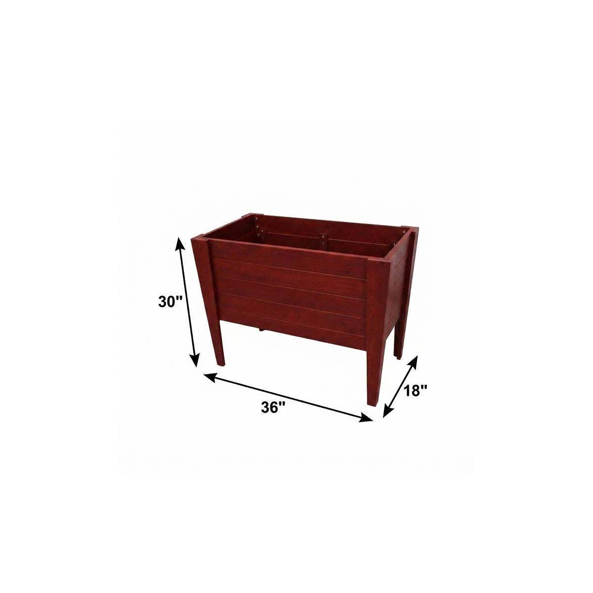 30" X 36" Mahogany Heavy Duty Plastic Rectangular Raised Garden Bed - HomeRoots - Flyclothing LLC