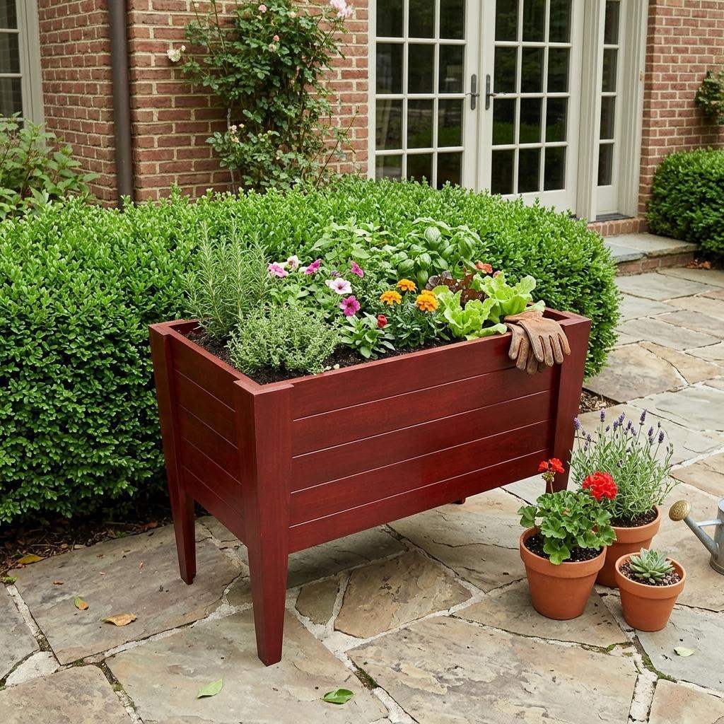 30" X 36" Mahogany Heavy Duty Plastic Rectangular Raised Garden Bed - HomeRoots - Flyclothing LLC
