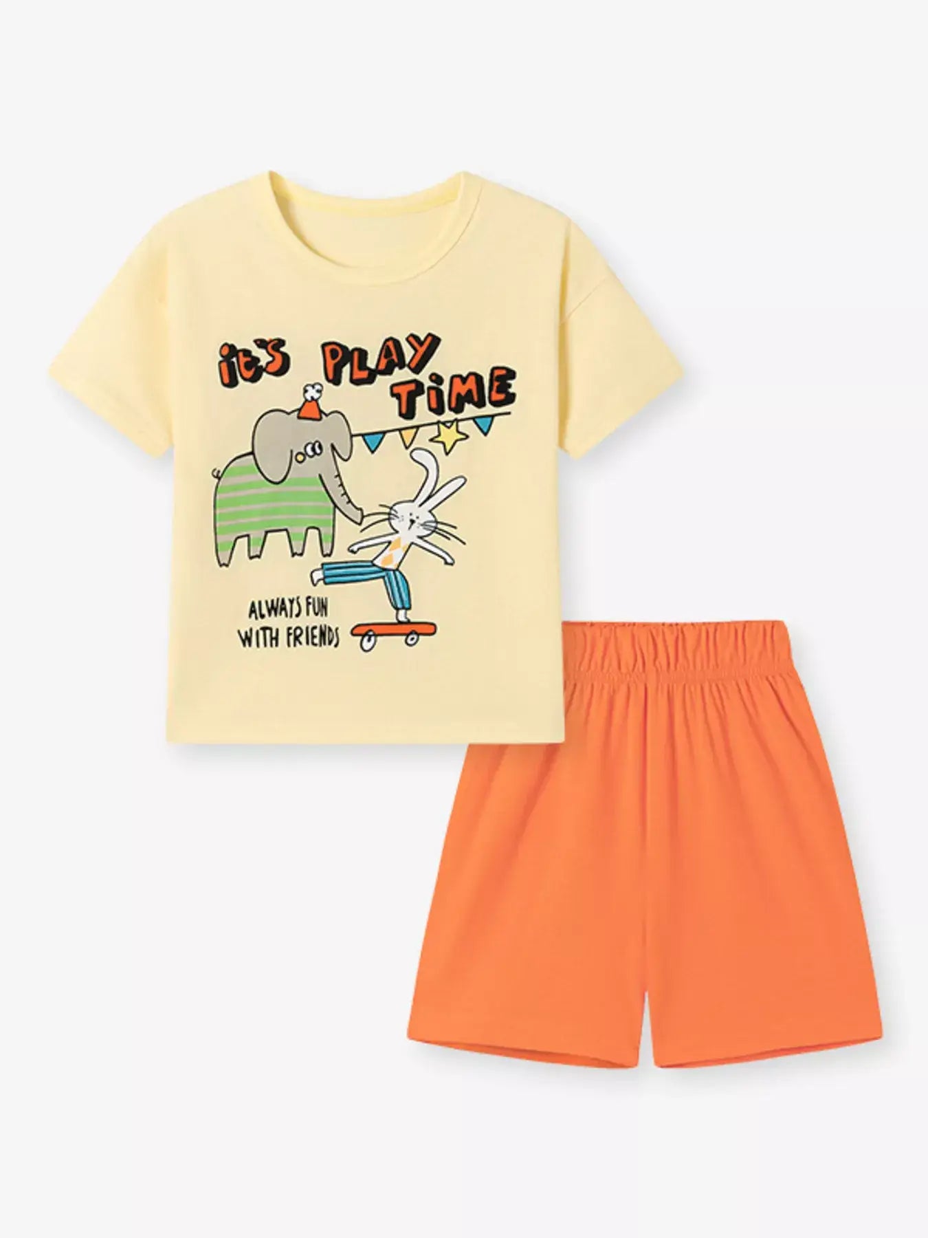 Children's Cartoon Graphic Top and Shorts Set - Trendsi - Flyclothing LLC