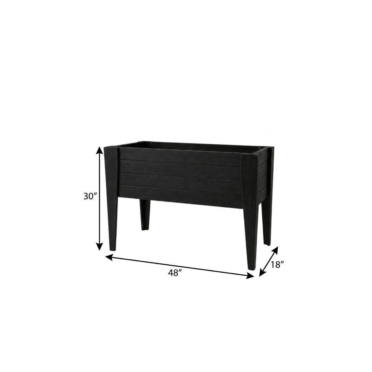 30" X 48" Black Heavy Duty Plastic Rectangular Raised Garden Bed - HomeRoots - Flyclothing LLC
