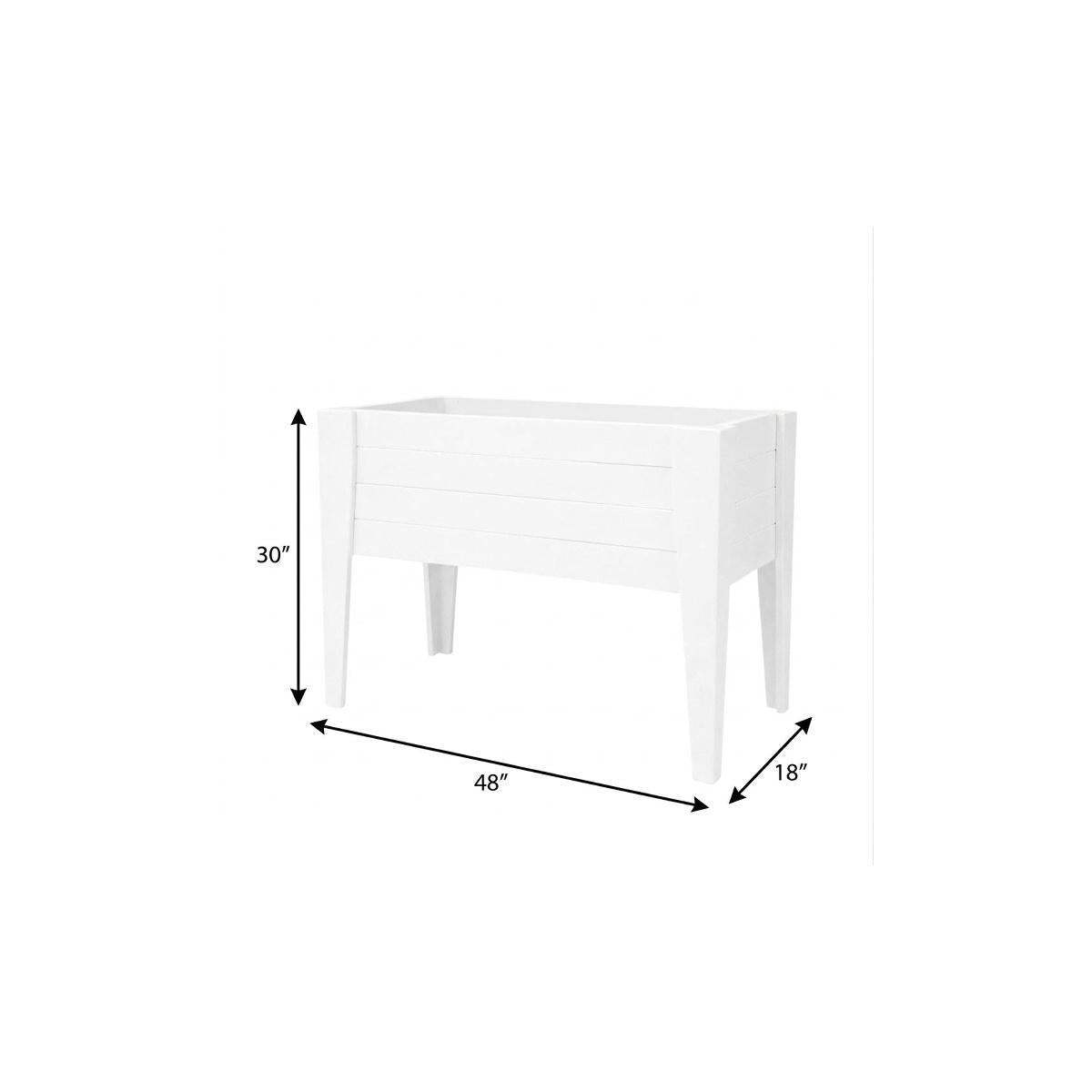 30" X 48" White Heavy Duty Plastic Rectangular Raised Garden Bed - HomeRoots - Flyclothing LLC